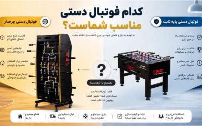 مقایسه فوتبال دستی پایه ثابت و چرخ‌دار تاشو